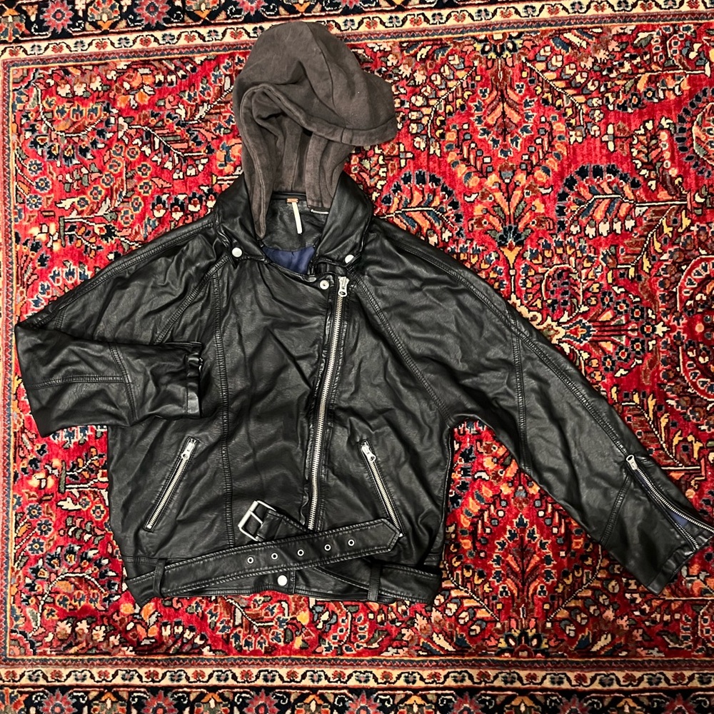Free People Vegan Leather Moto Jacket